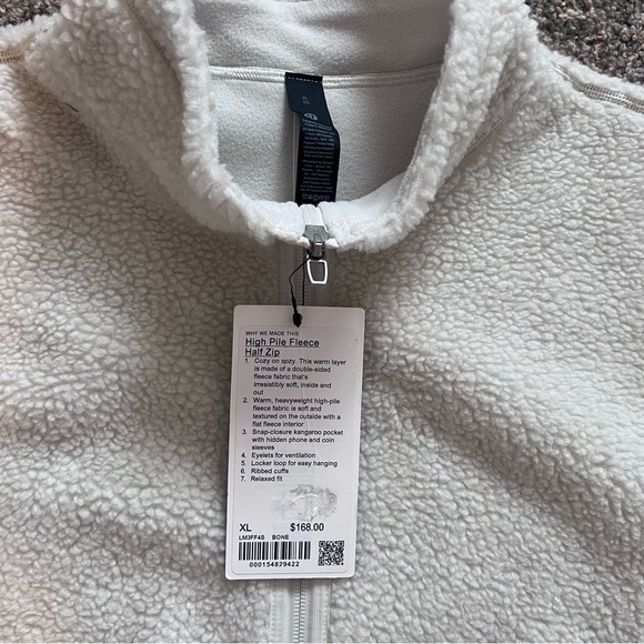 Lululemon high pile fleece full zip jacket BONE XL - Picture 2 of 3
